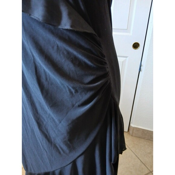 Co-Me Como Black Ruffle Midi Dress Halter Asymmetrical Y2K Style Women’s Large - Picture 12 of 16